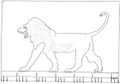 depiction of a lion from the procession street towards the Ishtar Gate of Babylon (Berlin, drawing:Susanne M Hoffmann 2023)