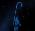 The True Shepherd of Anu with a staff reaching to Auriga (CC BY SMH in Stellarium with drawing by R. Perdok, LWL Planetarium Münster).
