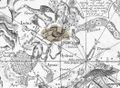 Tucana labelled "Lang" on Melchior Tavernier's celestial planisphere of the southern sky dated 1628 (Gallica).