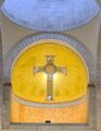 A cross in a Christian chapel with the endpoints marked (Jerusalem)