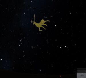 Stellarium star chart with the Stag and the Pleiades